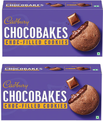 Cadbury CHOCOBAKES COOKIES FILLED WITH CHOCOLATE JEEBH LABLABAYE YUM YUM Cookies Biscuit(2 x 126.5 g)