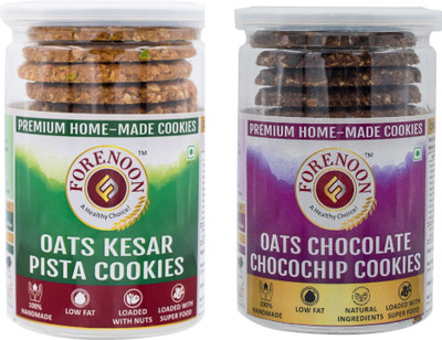 Fore Noon Chocolate Chocochip & Kesar Pista oats Cookies Biscuit(2 x 178 g)