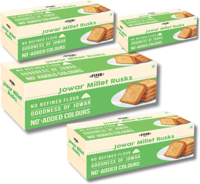 fittr bites Jowar Millet Rusk Toast Multi Grain Biscuit(4 x 110 g)