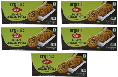 CAVEMAN Organic Bakkit Jowar Pista Cookies Made With Millet, Butter, Pistachio & Honey Bakery Biscuit(5 x 60 g)