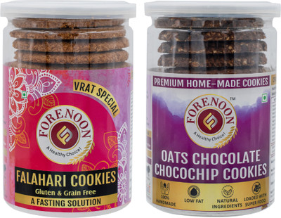 Fore Noon Oats Chocolate Chocochip & Vrat special Falahari Cookies Biscuit(2 x 178 g)