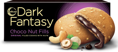Sunfeast Dark Fantasy Choco Nut Fills, Original Filled Cookie with Nuts Cream Filled Biscuit(69 g)