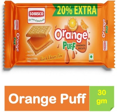 SOBISCO Orange Puff Cream Biscuits Cream Sandwich Biscuit(144 x 30 g)