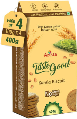 Azista Taste Good Karela Biscuit | No Added Sugar Digestive Biscuit(4 x 100 g)