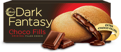 Sunfeast Dark Fantasy Choco Fills, Original Filled Cookies with Choco Creme|Perfect Snack Cookies Biscuit(69 g)