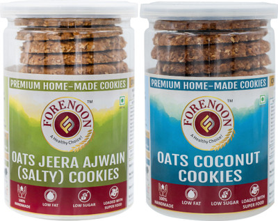 Fore Noon Coconut Oats & Jeera Ajwain (Salty) Cookies Biscuit(2 x 178 g)