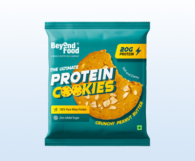 Beyond Food Protein Cookies - Crunchy Peanut Butter Cookies Biscuit(6 x 58 g)