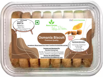 Rens Farms Baked Delight Hand Rolled Hyderabad Osmania Biscuits Sweet & Salty Biscuit(265 g)