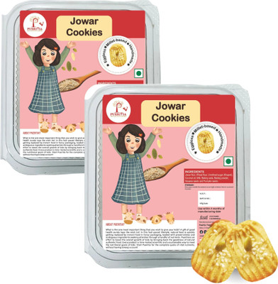 Pueritia Jowar Cookies with Sesame & Pumpkin Seeds, Made with Unrefined Cane Sugar Cookies Biscuit(2 x 200 g)