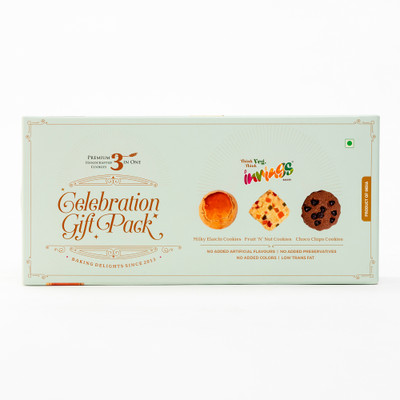 Innings Bakery 3-in-1 Cookies Pack – Milky Elaichi, Fruit & Nuts & Choco Chips - 575 Gm Cookies Biscuit(575 g)