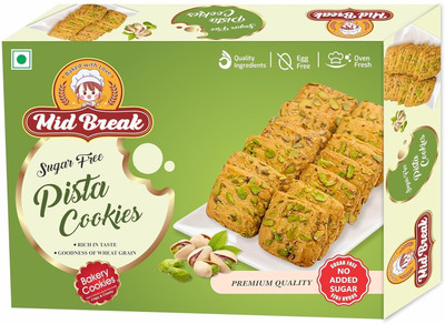 MidBreak Pista Delight Sugar Free Biscuits | Your Healthier Snacking Choice | Pack Of 1 Cookies Biscuit(300 g)