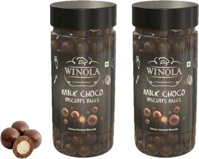 Winola Milk Choco Biscuit Balls Chocolate Munchies (100 gm) each Cream Cracker Biscuit