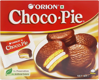ORION Choco Pie Chocolate Coated Soft Biscuit Cream Filled Cookies Biscuit(250 g)