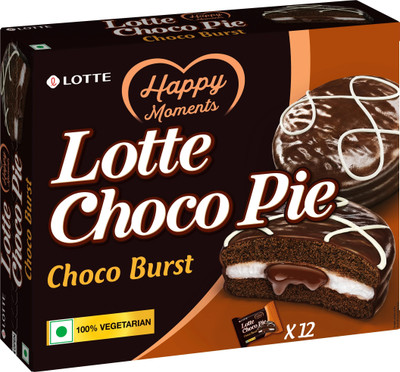 Lotte Choco Pie - Choco Burst 28 g each Cream Sandwich Biscuit(12 x 28 g)