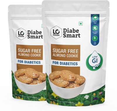 DiabeSmart Diabetic Almond Cookies|Sugar Free Digestive Biscuits|High Fibre No Maida Snacks Digestive Biscuit(2 x 200 g)
