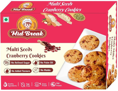MidBreak Jaggery Millet Biscuits - Multi Seeds Cranberry Oats | Pack of 1 Cookies Biscuit(200 g)