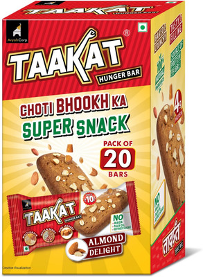 Taakat Hunger Bar Multigrain Baked Bar Cookies Biscuit(20 x 0.04 kg)