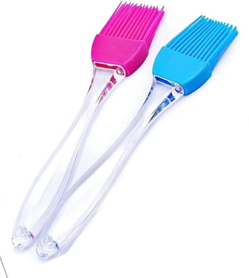 SHEETLATRADERS Cooking Silicon Oil Brush for Applying Oil Butter etc Silicon Flat Pastry Brush Plastic Flat Pastry Brush(Pack of 2)