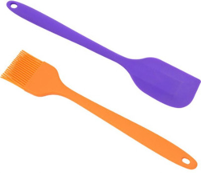 SILICONE Silicone Brush & Spatula Set – Easy to Clean & Hygienic silicone Flat Pastry Brush(Pack of 2)