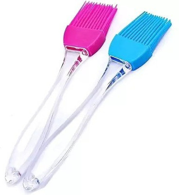 Country hub Silicon Oil Spreader Basting & Pastry Brushes for Grilling, Tandoor& Cooking Plastics Round Pastry Brush(Pack of 2)