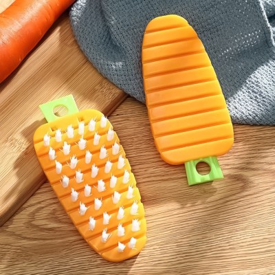 KRIYANSH Vegetable Scrubbing Brush Non-Toxic Fruit Brush Carrot Shape Plastic Flat Pastry Brush(Pack of 1)