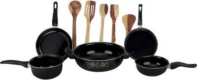 MY STORE Fantasy Induction Bottom Non-Stick Coated Cookware Set(Cast Iron, 10 - Piece)