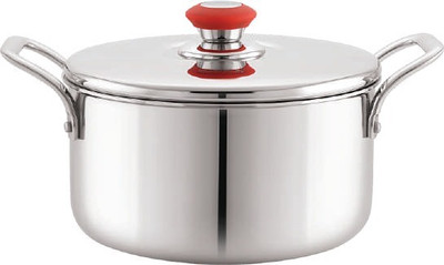 Cook Cook Present TRI PLY COOK & SERVE With SS Lid 24 CM Induction Bottom Cookware Set(Stainless Steel, 1 - Piece)