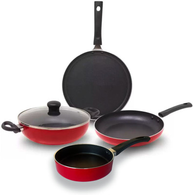 Kreme Non-Stick Coated Cookware Set(Aluminium, 4 - Piece)