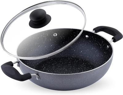 MITHALI Mithali ® Eco Non-Stick with Glass Lid Kadhai 26 cm diameter 2.5 L capacity Non-Stick Coated Cookware Set(Aluminium, 1 - Piece)