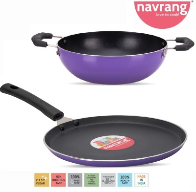 NAVRANG Non-Stick Coated Cookware Set(Aluminium, PTFE (Non-stick), 2 - Piece)