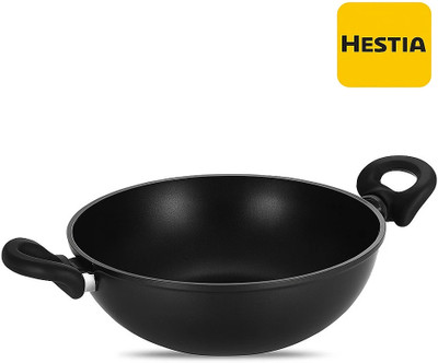 Hestia 30cm Non-Stick Kadhai | 4.8L Capacity | PFOA-Free | Induction Friendly Induction Bottom Non-Stick Coated Cookware Set(PTFE (Non-stick), 1 - Piece)