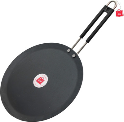 LAZYwindow Traditional Induction Base Flat Iron Tawa with Insulated Handle + Surprise Gift Induction Bottom Cookware Set(Iron, 1 - Piece)
