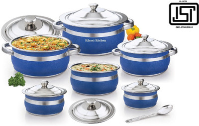 Klassi Kichen Induction Bottom Cookware Set(Stainless Steel, 13 - Piece)