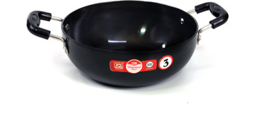 DIAMOND STEEL Hard Anodized Kadhai | Non Stick Kadhai with bakelite Handle 24CM Induction Bottom Non-Stick Coated Cookware Set(Hard Anodised, 1 - Piece)