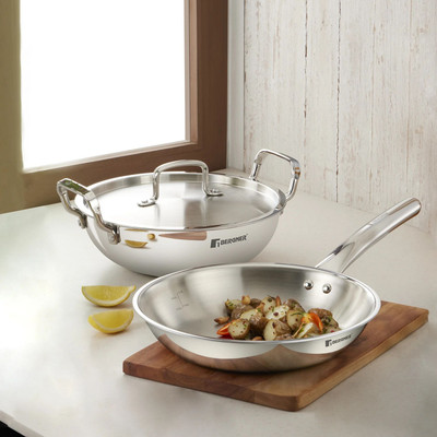 BERGNER Tripro Triply Stainless Steel 3 pcs Induction Bottom Cookware Set(Triply, 3 - Piece)