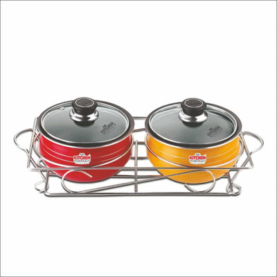Kitchen Essentials Non- Stick Handi with Glass lid/ Non-Stick Coated Cookware Set(Aluminium, 2 - Piece)