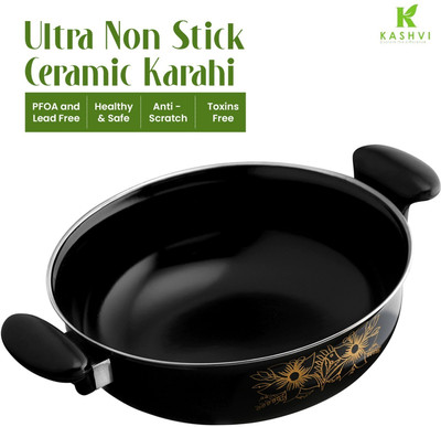 DOXMO Premium Big Kadhai Induction Bottom Non-Stick Coated Cookware Set(Cast Iron, 1 - Piece)