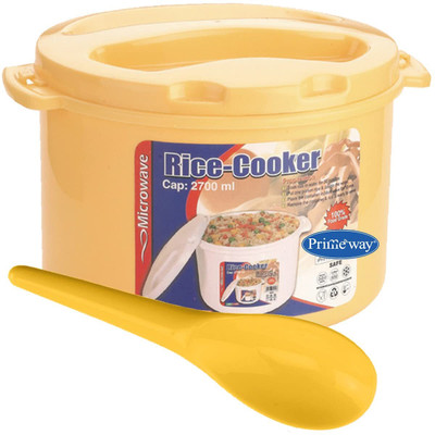 Primeway Microwave Rice Cooker Container with Serving Spoon, 2.7L, Cookware Set(Polypropylene, 2 - Piece)