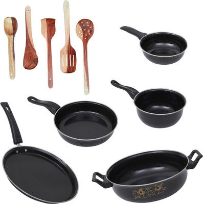 DOXMO Induction Bottom Non-Stick Coated Cookware Set(Steel, 10 - Piece)