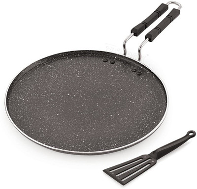 MAHAVIR Non-Stick Smart DOSA TAWA, Aluminium 4 MM Elegant Series with Free Nylon Spatula Induction Bottom Non-Stick Coated Cookware Set(Aluminium, 1 - Piece)