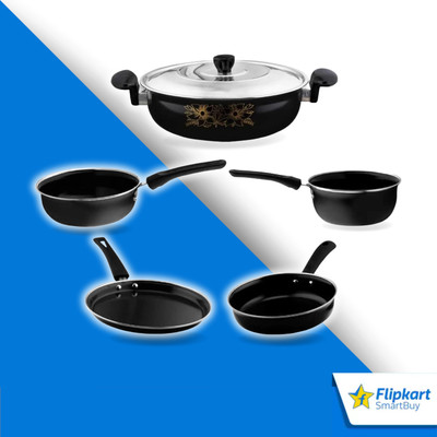 Flipkart SmartBuy Modern Kitchen Master: Cast Iron 6-Piece Non-Stick Cookware Set - Gas Stove & Induction Bottom Non-Stick Coated Cookware Set(Cast Iron, PTFE (Non-stick), 6 - Piece)