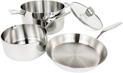 cookpad Induction Bottom Non-Stick Coated Cookware Set(Stainless Steel, 1 - Piece)