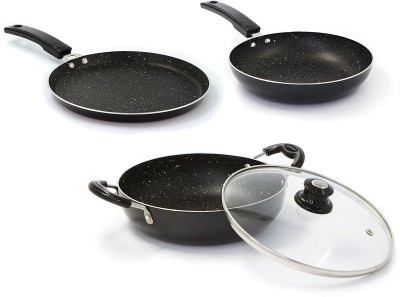 Flipkart SmartBuy Induction Bottom Splatter Finish Cookware Set of 3 (Aluminium, 3 - Piece)