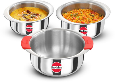 Hawkins Kitchen Gift Pack 2023 (23SGP) 1.5 Litre, 2 Litre, 2.5 Litre Patila, Tope Induction Bottom Cookware Set(Triply, 3 - Piece)