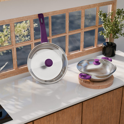 Lifelong LLTPC2 Combo Kadhai with Fry Pan Lid Induction Bottom Cookware Set(Triply, 2 - Piece)