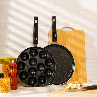 Supreme Cookware Non-Induction Combo of Dosa Tawa & Appam Patra / Paniarakkal Non-Stick Coated Cookware Set(Aluminium, 2 - Piece)