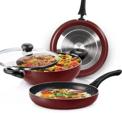 MILTON Pro Cook Induction New Granito My Kitchen Induction base Induction Bottom Non-Stick Coated Cookware Set