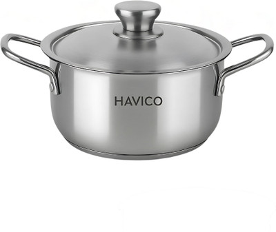HAVICO Triply Induction Casserole Pot 18cm, 2.3L with Stainless Steel Lid Induction Bottom Non-Stick Coated Cookware Set(Triply, 1 - Piece)