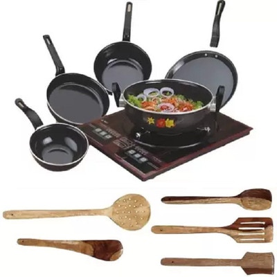 DOXMO super Induction Bottom Non-Stick Coated Cookware Set(Aluminium, 10 - Piece)