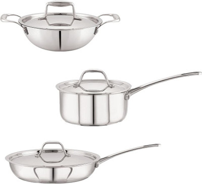 SABHAENTERPRI Induction Bottom Non-Stick Coated Cookware Set(Steel, 1 - Piece)